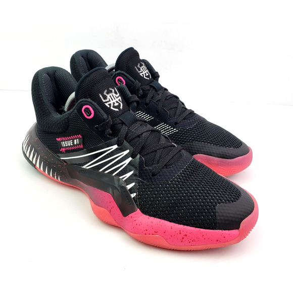 Adidas D.O.N Issue 1 J'Symbiote Spider-Man Boys Size 5.5Y Black Pink Shoes - Picture 1 of 13